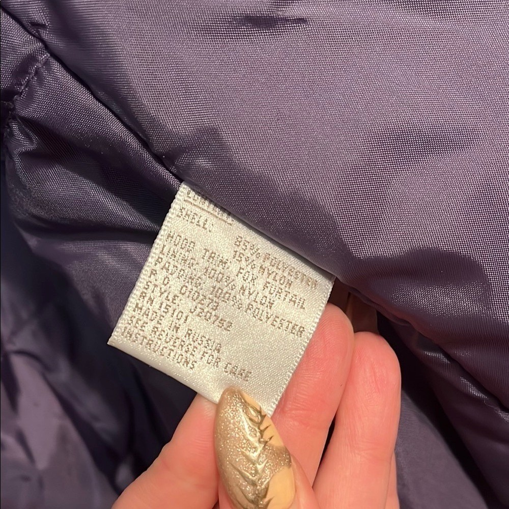 Jones New York Vintage Parka Soft Purple Women's Puffer Jacket Winter Coat - Picture 7 of 8